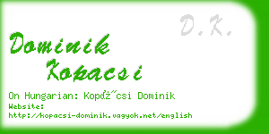 dominik kopacsi business card